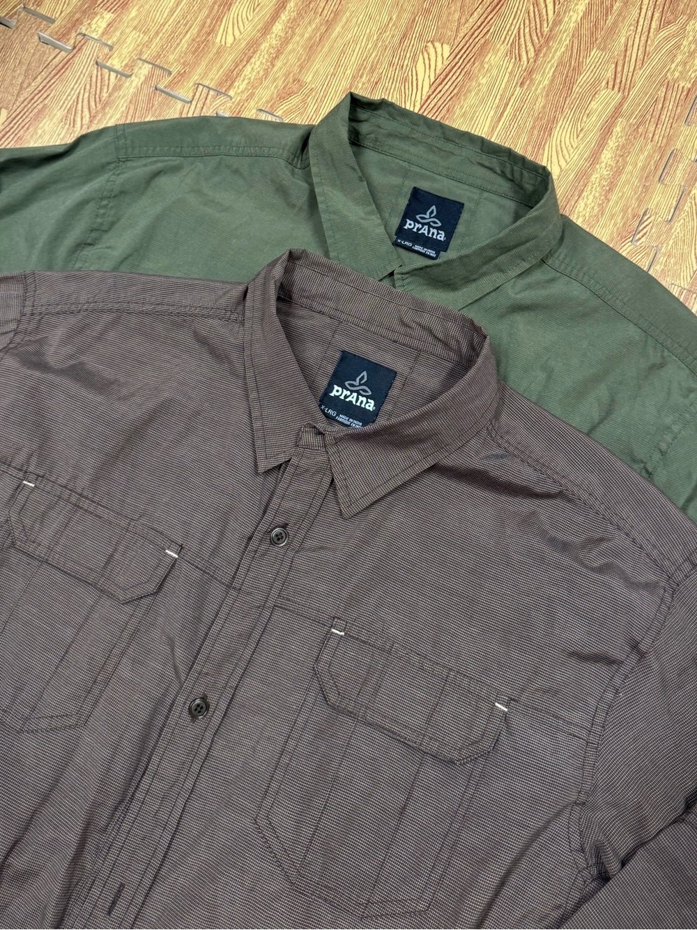 LOT OF 2 prAna Ascension Long Sleeve Shirt Men's Size XL Hiking Outdoor Roll Up